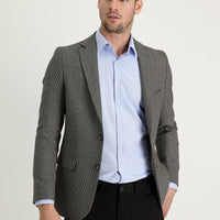 Dark Brown 4 Drop Relaxed Fit Classic Patterned Jacket
