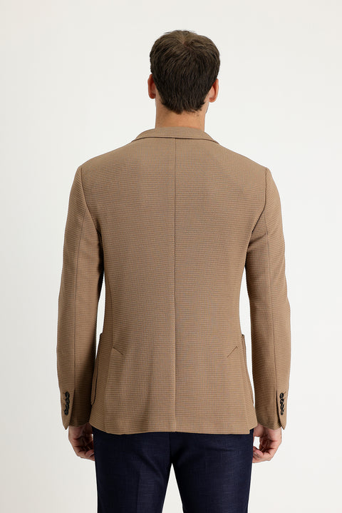 Camel 7 Drop Super Slim Fit Extra Narrow Cut Knitted Jacket