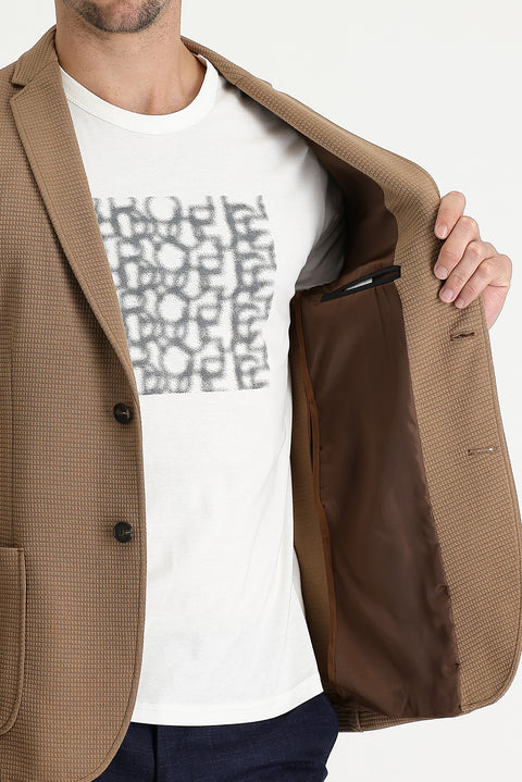 Camel 7 Drop Super Slim Fit Extra Narrow Cut Knitted Jacket