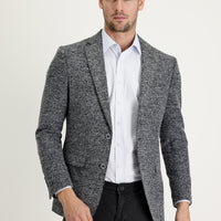 Açık Füme Regular Fit Yünlü Kuşgözü Ceket