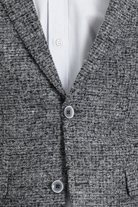 Açık Füme 4 Drop Relaxed Fit Rahat Kesim Yünlü Kuşgözü Ceket