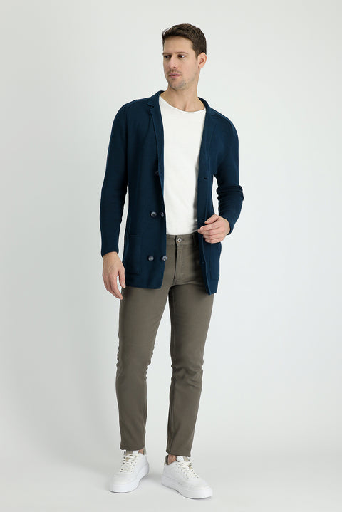 Light Khaki Slim Fit Stretch Canvas / Chino Trousers