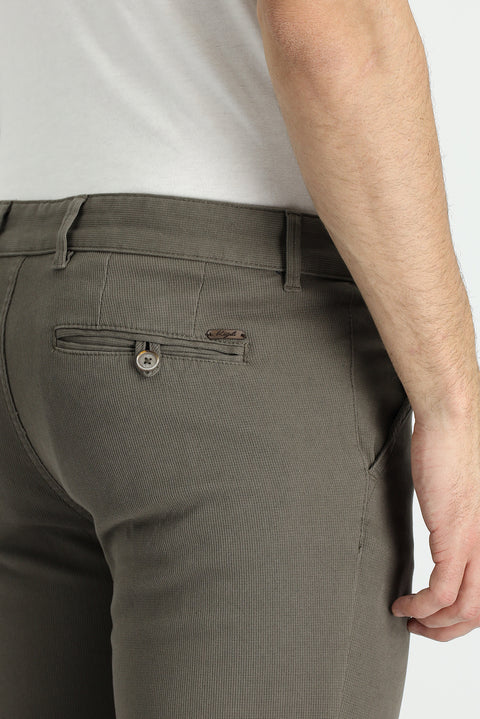 Light Khaki Slim Fit Stretch Canvas / Chino Trousers
