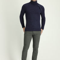 Koyu Yeşil Slim Fit Dar Kesim Likralı Kanvas / Chino Pantolon