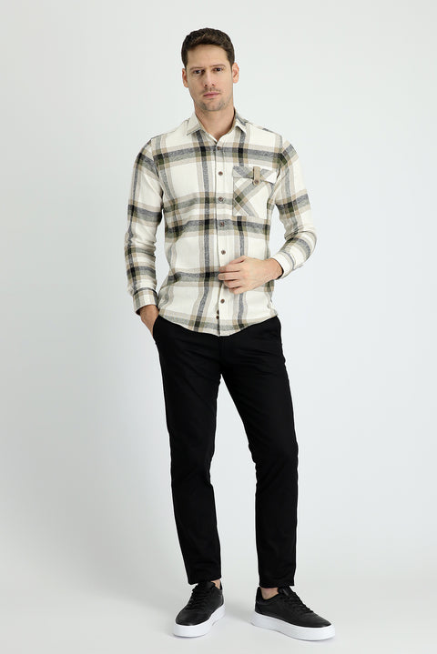 Siyah 6 Drop Regular Fit Standart Kesim Likralı Kanvas / Chino Pantolon