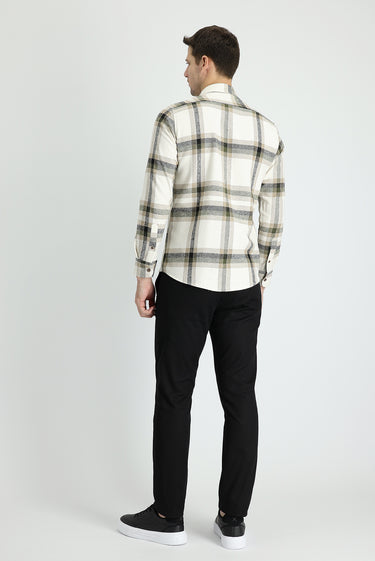 Siyah Regular Fit Likralı Kanvas / Chino Pantolon