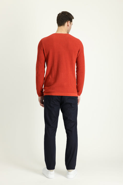 Orta Lacivert 6 Drop Regular Fit Standart Kesim Likralı Kanvas / Chino Pantolon