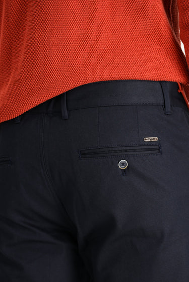 Orta Lacivert Regular Fit Likralı Kanvas / Chino Pantolon