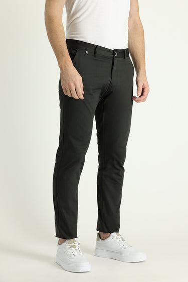 Koyu Antrasit Regular Fit Likralı Kanvas / Chino Pantolon