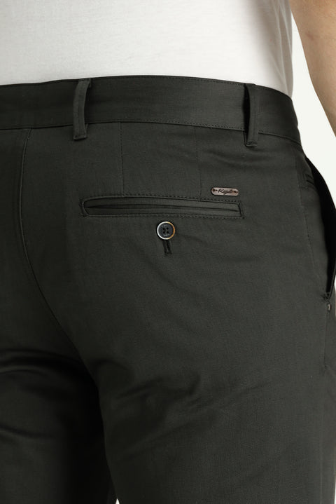 Koyu Antrasit 6 Drop Regular Fit Standart Kesim Likralı Kanvas / Chino Pantolon