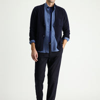 Koyu Lacivert Slim Fit Dar Kesim Likralı Kanvas / Chino Pantolon