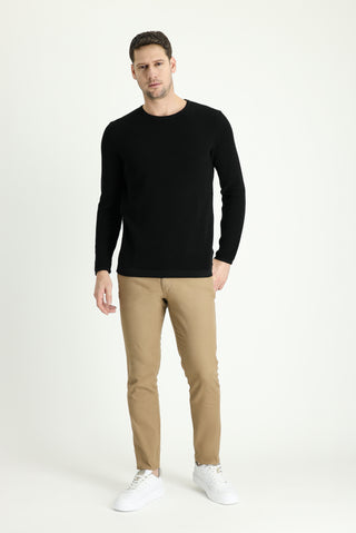  Koyu Bej 7 Drop Slim Fit Dar Kesim Likralı Kanvas / Chino Pantolon