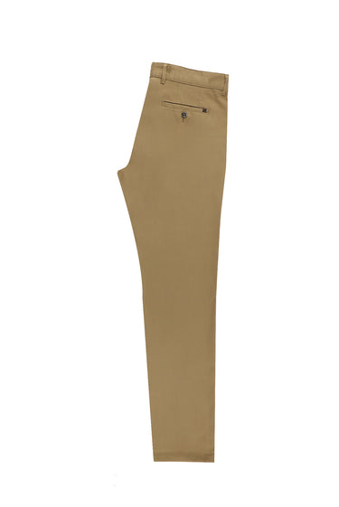 Koyu Bej Slim Fit Dar Kesim Likralı Kanvas / Chino Pantolon