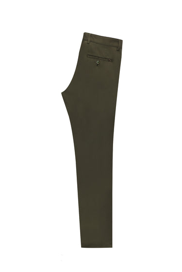 Orta Haki Slim Fit Dar Kesim Likralı Kanvas / Chino Pantolon