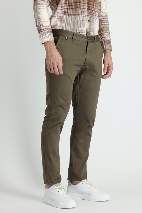 Light Brown Regular Fit Standard Cut Sport Trousers