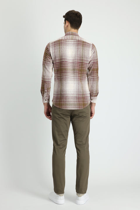 Light Brown Regular Fit Standard Cut Sport Trousers