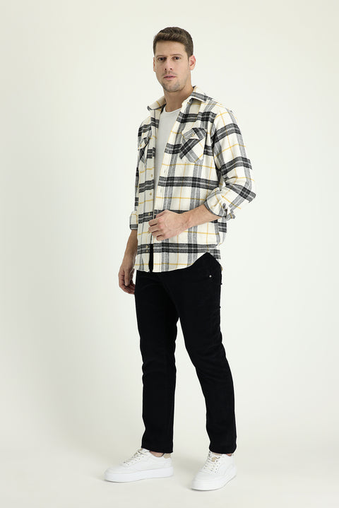 Siyah 6 Drop Regular Fit Standart Kesim Likralı Kadife Pantolon