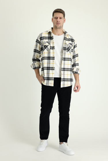 Siyah Regular Fit Likralı Kadife Pantolon