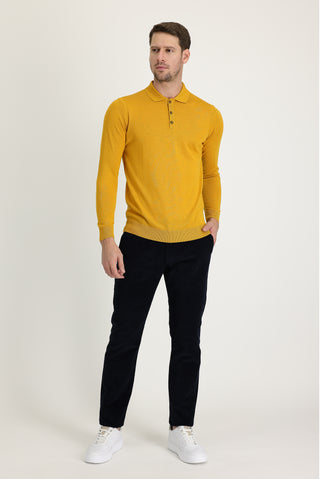  Koyu Lacivert 6 Drop Regular Fit Standart Kesim Likralı Kadife Pantolon