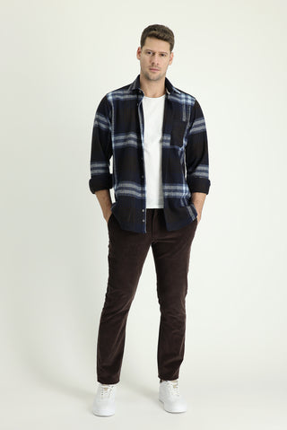  Orta Kahve 6 Drop Regular Fit Standart Kesim Likral? Kadife Pantolon-Ki??l?