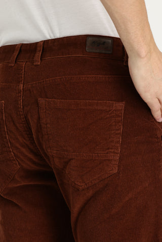  Kiremit 6 Drop Regular Fit Standart Kesim Likralı Kadife Pantolon