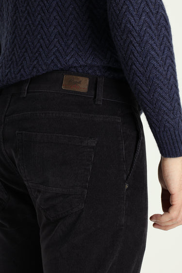 Koyu Antrasit Regular Fit Likralı Kadife Pantolon
