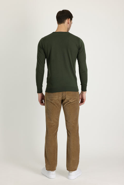 Orta Vizon 6 Drop Regular Fit Standart Kesim Likralı Kadife Pantolon