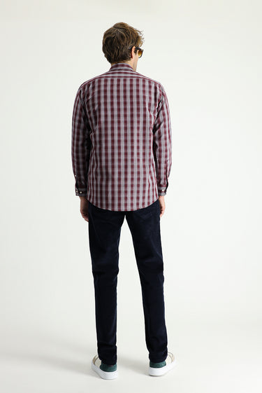 Koyu Lacivert Slim Fit Dar Kesim Likralı Kadife Pantolon