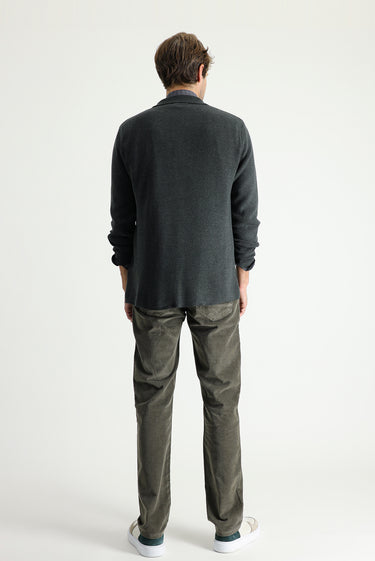 Açık Haki Slim Fit Dar Kesim Likralı Kadife Pantolon