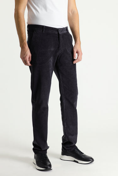 Koyu Antrasit 6 Drop Regular Fit Standart Kesim Likralı Kadife Pantolon