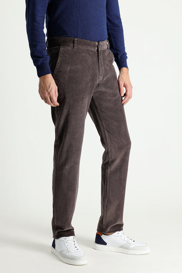 Koyu Vizon 6 Drop Regular Fit Standart Kesim Likralı Kadife Pantolon