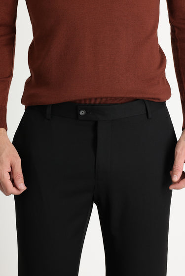 Siyah Super Slim Fit Ekstra Dar Kesim Klasik Kumaş Pantolon