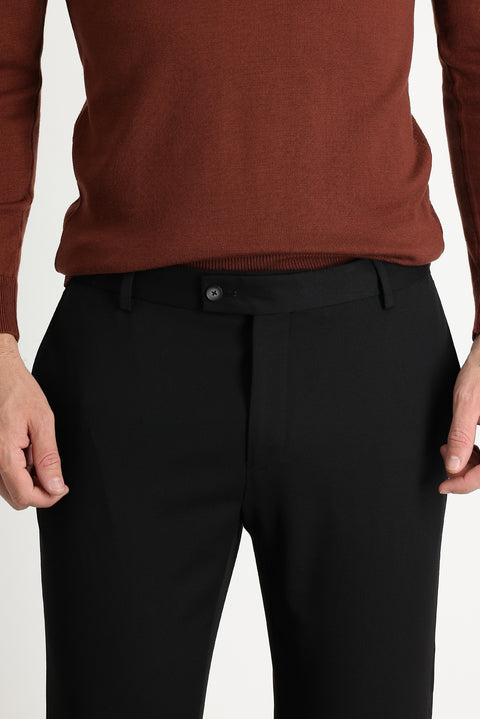 Siyah Super Slim Fit Ekstra Dar Kesim Klasik Kumaş Pantolon
