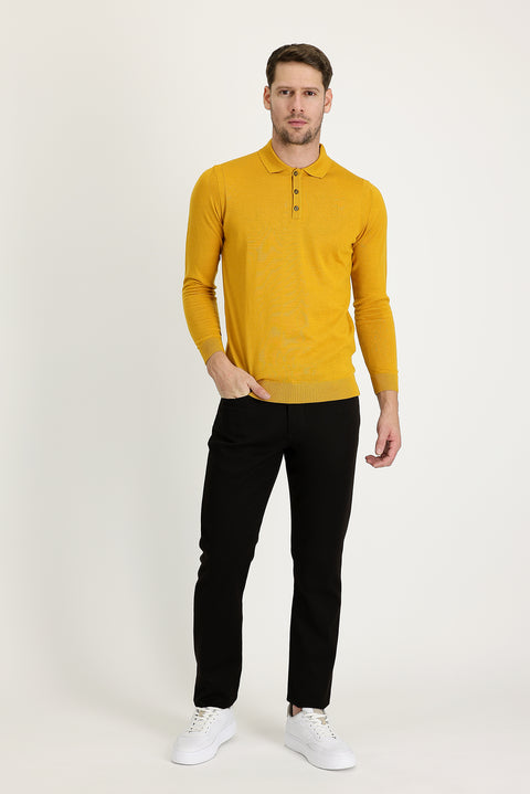 Koyu Kahve Regular Fit Standart Kesim Likralı Kanvas / Chino Pantolon