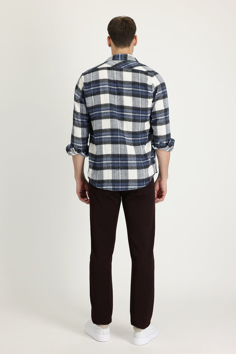 Koyu Bordo Regular Fit Standart Kesim Likralı Kanvas / Chino Pantolon