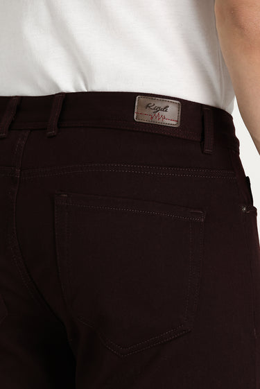  Koyu Bordo Regular Fit Likralı Kanvas / Chino Pantolon