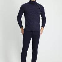 Koyu Lacivert Super Slim Fit Ekstra Dar Kesim Fit Likralı Kanvas / Chino Pantolon