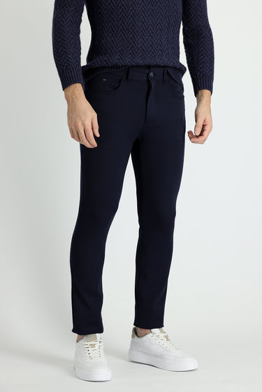 Koyu Lacivert Super Slim Fit Ekstra Dar Kesim Fit Likralı Kanvas / Chino Pantolon