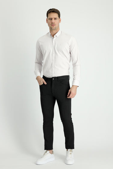  Koyu Antrasit Super Slim Fit Ekstra Dar Kesim Likralı Kanvas / Chino Pantolon