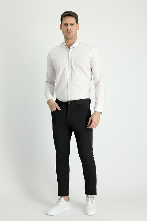 Koyu Antrasit Super Slim Fit Eksra Dar Kesim Likralı Kanvas / Chino Pantolon