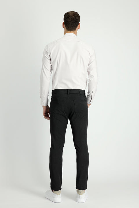 Koyu Antrasit Super Slim Fit Eksra Dar Kesim Likralı Kanvas / Chino Pantolon