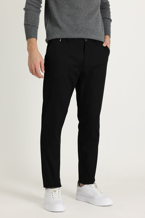 Siyah Regular Fit Standart Kesim Pamuk Kanvas / Chino Pantolon