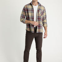 Orta Kahve Regular Fit Standart Kesim Likralı Kanvas / Chino Pantolon