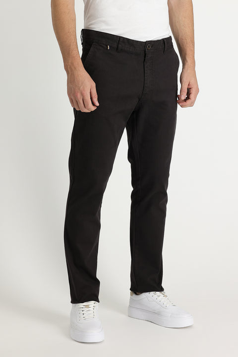 Koyu Kahve Regular Fit Standart Kesim Likralı Kanvas / Chino Pantolon