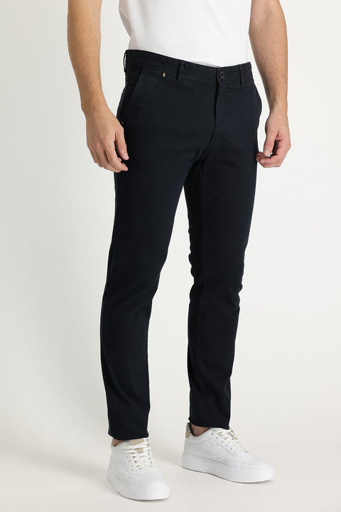 Koyu Antrasit Regular Fit Standart Kesim Likralı Kanvas / Chino Pantolon