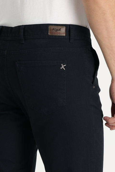 Koyu Antrasit Regular Fit Standart Kesim Likralı Kanvas / Chino Pantolon