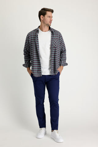  Açık Lacivert 6 Drop Regular Fit Standart Kesim Likralı Kanvas / Chino Pantolon