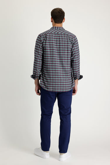 Açık Lacivert Regular Fit Likralı Kanvas / Chino Pantolon