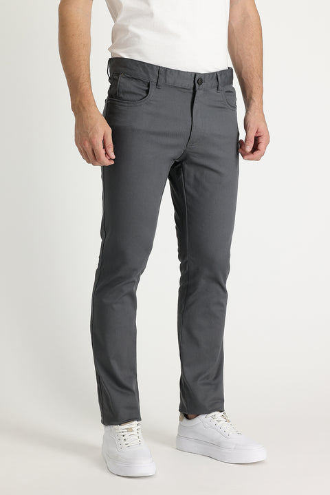 Orta Füme Regular Fit Standart Kesim Likralı Kanvas / Chino Pantolon