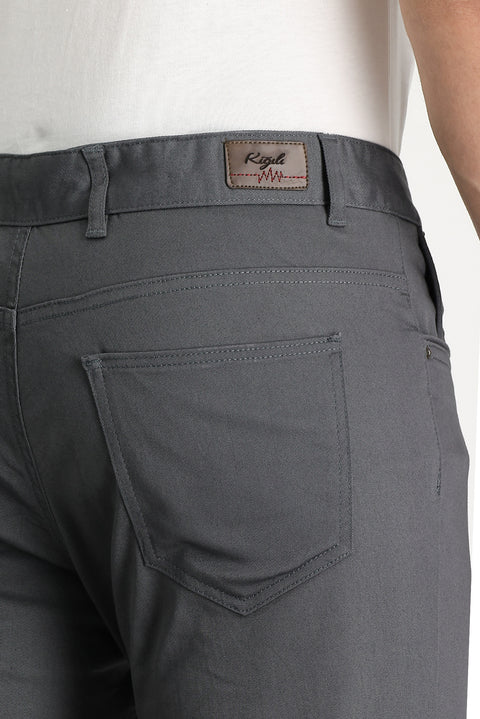 Orta Füme Regular Fit Standart Kesim Likralı Kanvas / Chino Pantolon